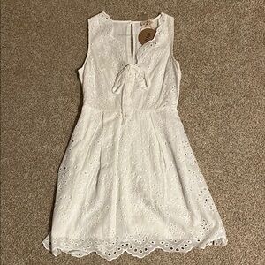 BOUTIQUE CLOSING: BiBi White Sleeveless Crew Neck Sundress